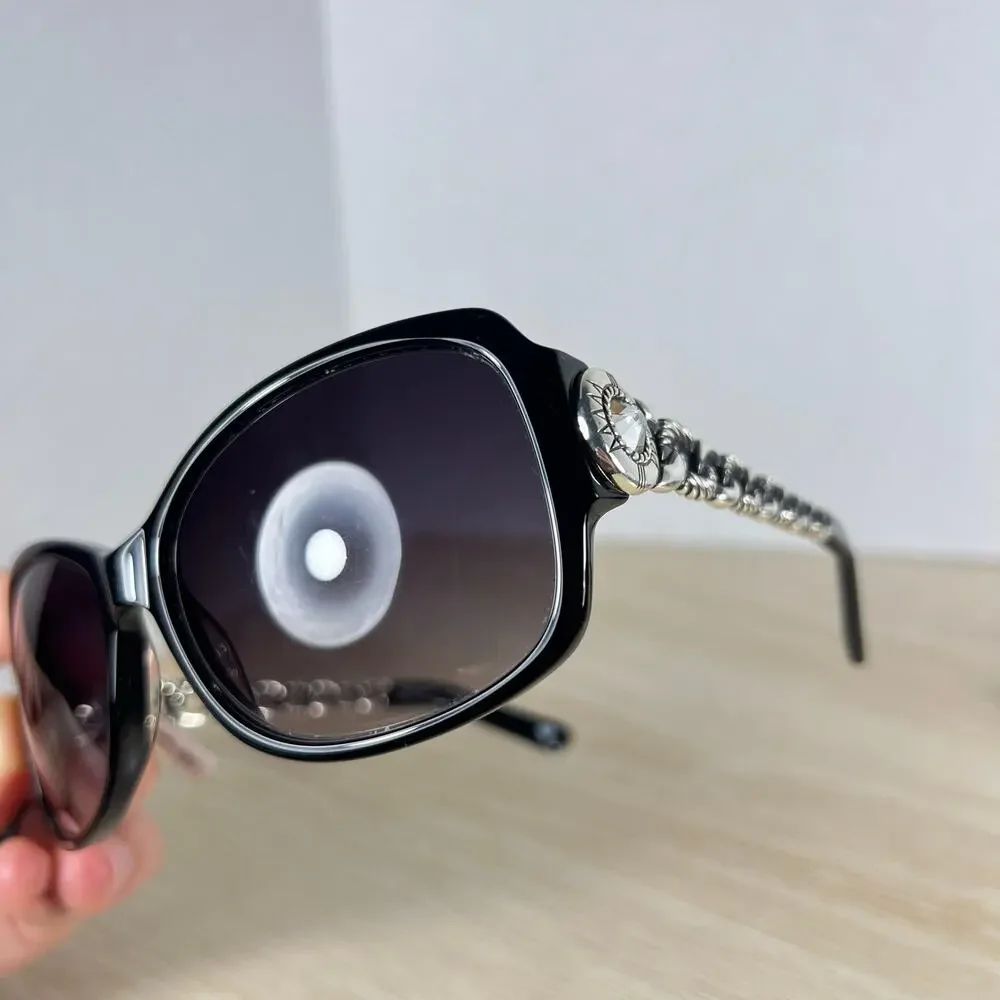 Brighton A12393-125 Fortino Sunglasses Black Silver Chain Link 56-15